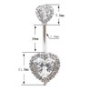 Excepro Belly Rings 316L Surgical SS PVD Plated Multicolor Heart