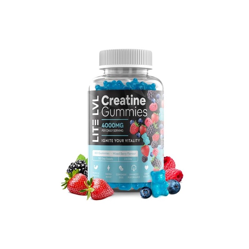 LITE LVL - 60 x Mixed Berry Flavoured Creatine Gummies