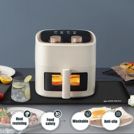 Heat Resistant Mat 23.5"X15.5" for Air Fryer Site, Fireproof Silicone Mat for Kitchen Countertop, Non-slip and Waterproof, Countertop Protector