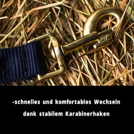 Mini Shetty Headcollar for Wooden Horse, 2-Way Adjustable Halter for Horses on Chin & Headpiece (Dark Blue, Mini Shetty)