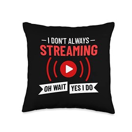 Streaming Gaming Streamer Online Video Microphone Live Throw Pillow