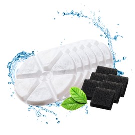Kactoily Cat Water Fountain Filters for 2.5L/84oz, 6 Pack Replacement Filters Activated Carbon for Pet Water Fountain