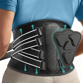Faja lumbar para aliviar el dolor de espalda baja, faja de soporte lumbar, cinturón de levantamiento de pesas para gimnasio, cinturón de soporte...   