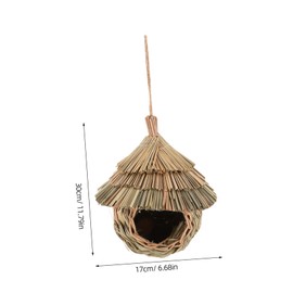 Kisangel Hand-Woven Birdhouse: Mini Bird House for Hummingbirds Swallow - Straw Hummingbird Swing Nest for Outside Hanging