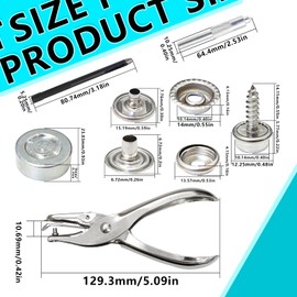 324Pcs Canvas Snap Kit Stainless Steel Screw Snaps with Setting Tool Marine Grade Snap Boat Cover Button Fastener Accessories Furniture Screws for DIY Leather Canvas Tent Bed Wall Sofa