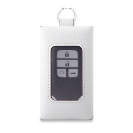 COGURE COSKC Smart Key Case, Genuine Leather, with Window, Carabiner Ring, Unisex, Gift Box, white