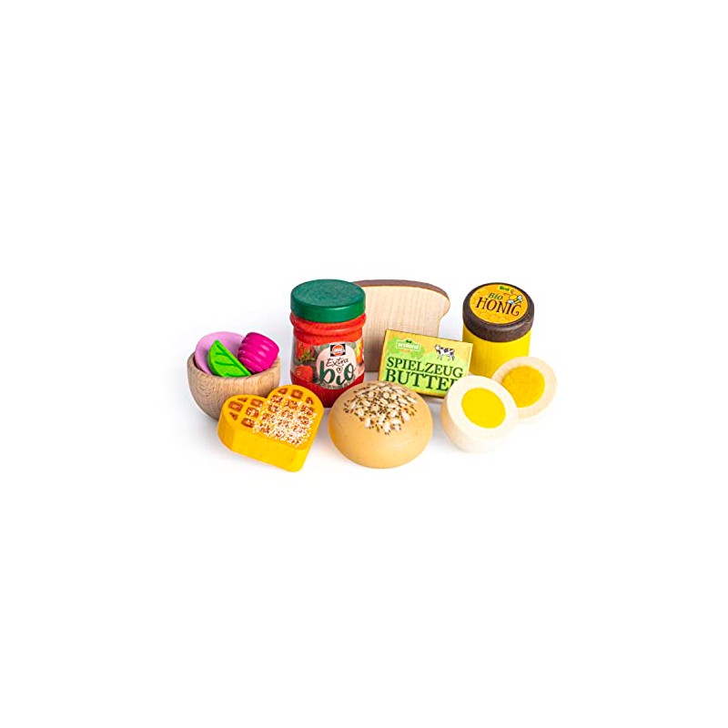 Erzi 28141 Sorting Breakfast Wooden Shop Items for Children, Role