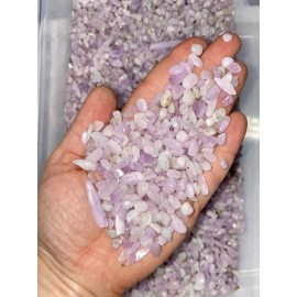 Bulk 1lbs Bag of Kunzite Polished Crystal Chips 5mm to 7mm, Gemstone Chips