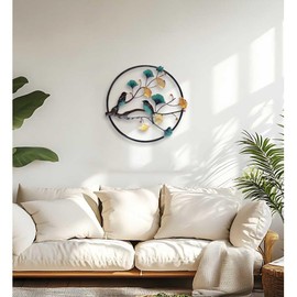 ITrixgan Metal Wall Art Bird on Tree Branch, Handcraft Decorative Bird Wall Decor for Living Room Bedroom Dining Room Office, Small Wall Art Hanging Decoration