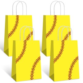 16 PCS Softball Party Favor Bags Softball Treat Bags Softball Goodie Bags Softball Gift Bags Softball Themed Party for Kids Boys Girls Birthday Party Supplies Decorations