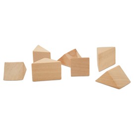 Triangle Wood Building Blocks 1-1/8-inch, Pack of 25 Unfinished Wood Blocks for Crafting, Open Ended & Loose-Parts Play, by Woodpeckers