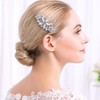 Hapibuy Crystal Wedding Hair Comb Side Bridal Hair Comb Flordal