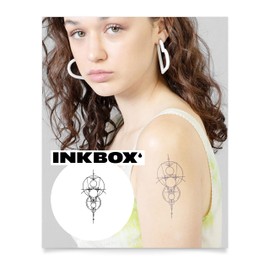 Inkbox Temporary Tattoos, Semi-Permanent Tattoo, One Premium Easy Long Lasting, Water-Resistant Temp Tattoo with For Now Ink - Lasts 1-2 Weeks, City Sun, 4 x 4 in