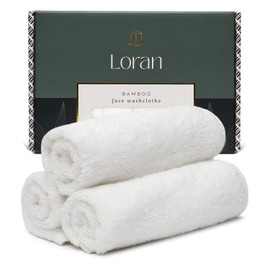 Luxury Bamboo Facial Washcloths, Set of 6, white