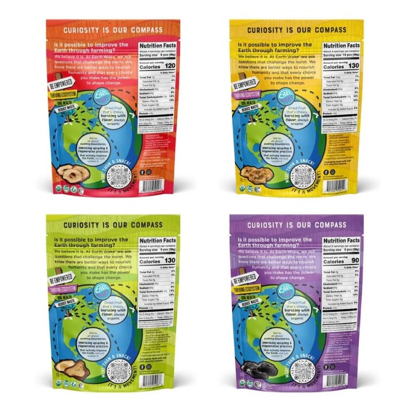 Earth Wake Foods - Organic Dried Fruit Variety Pack -