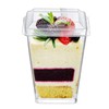 Clear Dessert Cups with Lids Reusable Trapezoidal Transparent Easy Clean