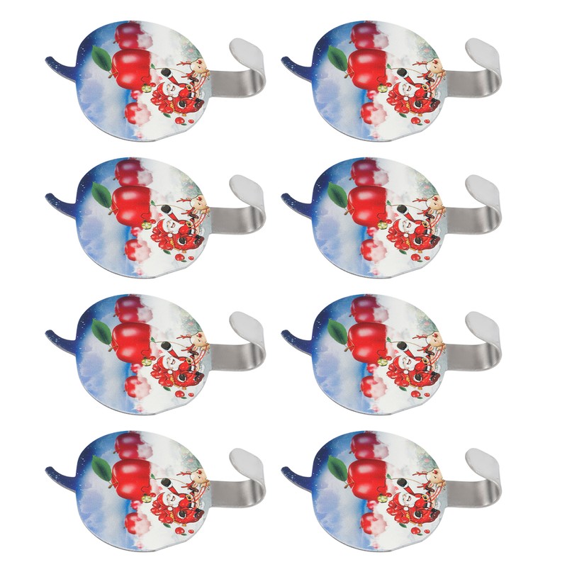 8Pcs Apple Shape PunchFree Hook WallMounted Sticking Hook Kitchen Bathroom