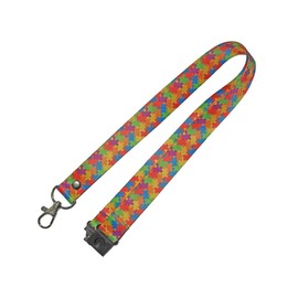 inking house Set of 3 x Autism Awareness Lanyard - neck strap, ID HOLDER Safety Breakaway clip hope faith strength
