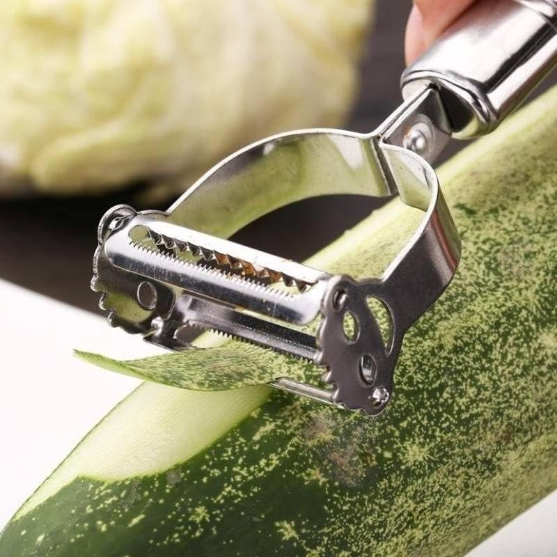 Julienne Peeler，Stainless Steel Vegetable Peeler,Double-Sided Blade Vegetable Julienne Cutter and