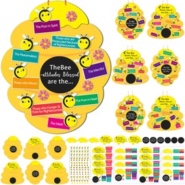 Memorywuu 24 Sets Beatitudes Crafts for Kids Sunday School VBS Crafts DIY Christian Bible Craft Kit Beehive Scene Crafts DIY Religious Crafts for Preschool Classroom Home Church School Supplies