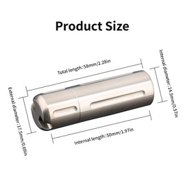 YHZNAGEM Mini Pill Box Keyring, Small Waterproof Capsule for Outdoor Activities, Ideal for Camping, Hiking, Climbing, Titanium (Polished)