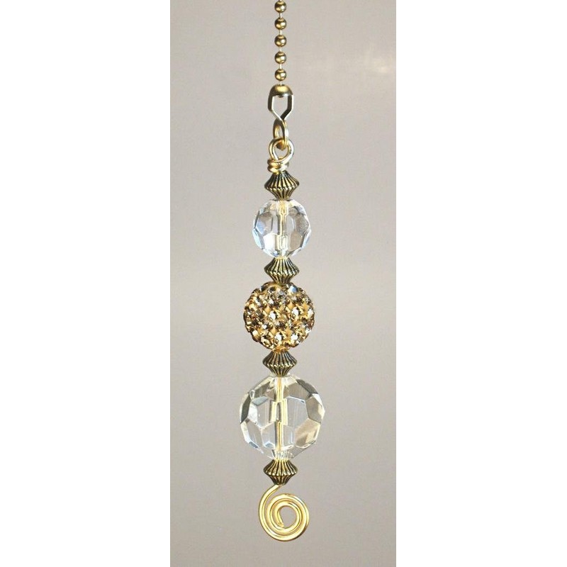 Trace Ellements Glimmering Gold Rhinestone and Clear Crystal Glass Ceiling