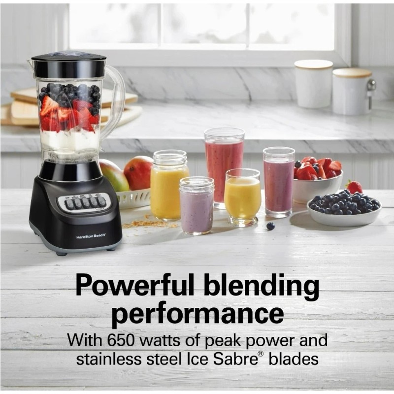 Hamilton Beach Smoothie Blender, 48 oz. Jar, Stainless Steel Blade,