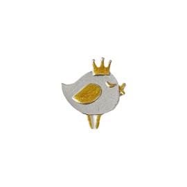 sunjiaqi Silver Animal Chicken Enamel Pin Crown Princess Bird Brooch Cute Animal Bird Enamel Brooch Pin for Backpacks Badges Hats Bags Lapel Pins Accessory for Women Girls Kids Gift