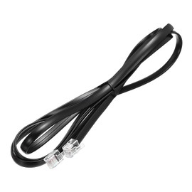 MECCANIXITY 1 Pack Telephone Cord, 4.9ft Phone Cable RJ12 6P6C Male to Male Straight Wired Handset Cord for Home, Office, Black