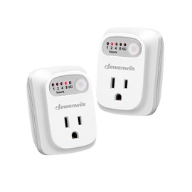 DEWENWILS Indoor Countdown Timer Outlet 2Pack, Timers for Electrical Outlets, 125V/15A/1000W Auto Shut Off Safety Outlet, One 3-Prong Grounded Outlet, Light Timers, 1/3 HP, UL Listed