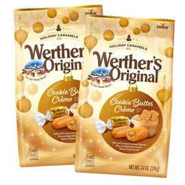 Werther's Cookie Butter Creme Individually Wrapped Caramels, Holiday Treats, 7.4 Ounces (Pack of 2)