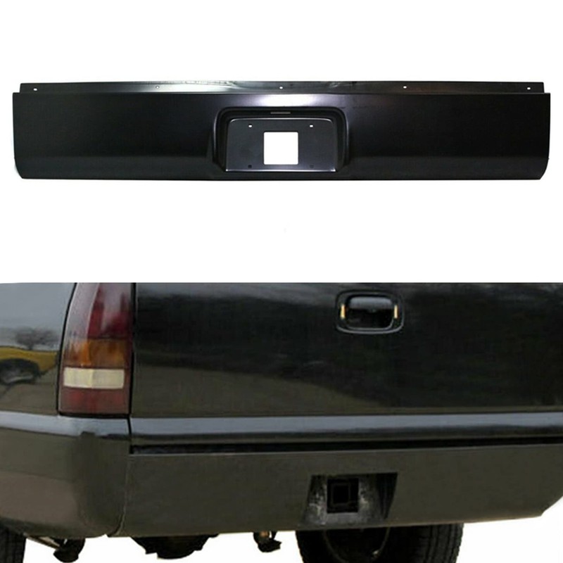 Rear Roll Pan Bumper with License Plate Pickup Trucks Steel