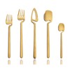 JASHII Matte Gold Hangable Silverware Set, Stainless Steel Flatware Set,