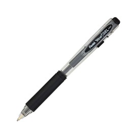 Pentel WOW! Gel Retractable Gel Pen 0.7mm Medium Line Black Ink, Box of 12 (K437-A)