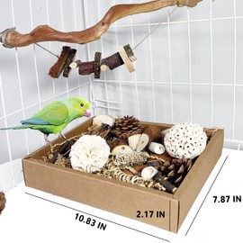 Jwizyotr Bird Toys Bird Foraging Box Parrot Toys Bird Toys for Parakeets with Paper Drawer Box, Natural Variety Foraging & Chewing Toys for Parrots, Conures, Cockatiels, Other Parrots and Birds.