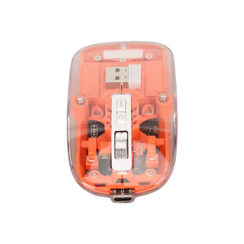 Wireless 2.4G Bluetooth Transparent Mouse 2400 DPI Rechargeable 400mAh RGB