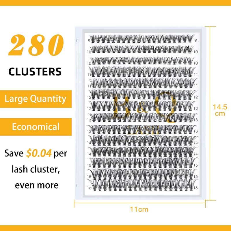 Lash Clusters 30D-0.07D-9-15MIX B&Q Lash Individual Lashes 280 Clusters False
