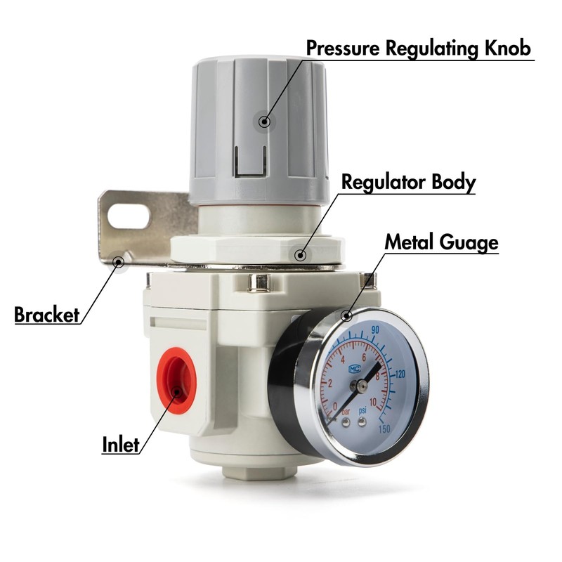 EBEIZZI 1/2" NPT Air Pressure Regulator | Air Regulator for