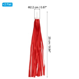 PATIKIL Bike Streamers, 2 Pair Colorful Scooter Handlebar Tassels Grips Ribbon Accessories Decorations for Bicycle Tricycle Handles, Red