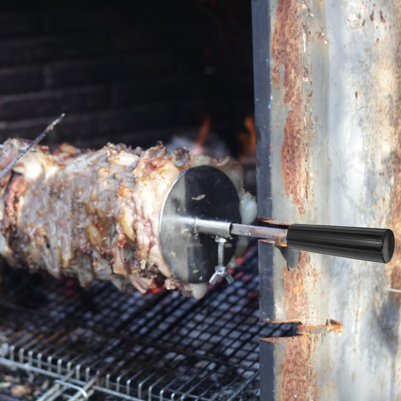 Supvox BBQ Handle Heat Resistant Rotisserie Skewer Handle with Copper