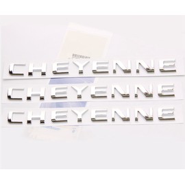 Yoaoo 3Pack OEM Chrome Cheyenne Nameplates Emblems Badge Compatible with Silverado Shiny 3D New