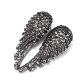 EVER FAITH Women's Austrian Crystal Enamel Beautiful Angel Wings Brooch, Crystal