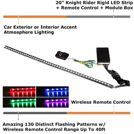 iJDMTOY 20 inches 48-LED RGB 7-Color LED Knight Rider Scanner Lighting Bars Compatible with Car Truck SUV Interior or Exterior Decoration