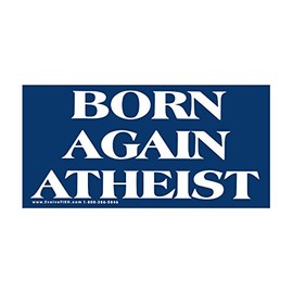 EvolveFISH Born Again Atheist Bumper Sticker - [5" x 2.5"]