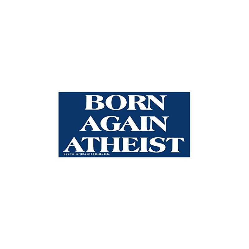 EvolveFISH Born Again Atheist Bumper Sticker - [5" x 2.5"]