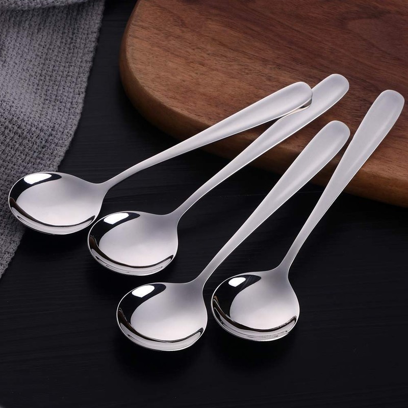 7-Inch Soup Spoons, Baikai Bouillon Spoon,18/10 Stainless Steel Finished Table