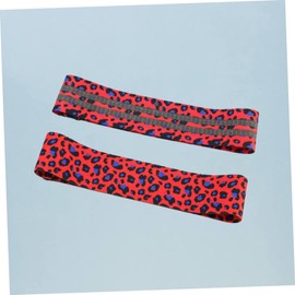 Outanaya 1pc Leopard Red Exercise Resistance Belt Elastic Stretch Band for Home Gym for Glute Activation Hip Abductions Squats and More Washable Lightweight Fitness Strap