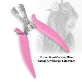 ZAMAHA UK Stainless Steel Professional Hair Extension Pliers,Tool for Removing Micro Rings and Crushing Fusion Bond - Anti-rust with Non-slip Grip - Pink, 15 cm