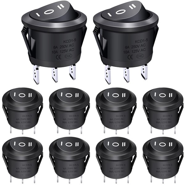 Taiss KCD1-5-103-BK Toggle Switch Black AC 250 V / 6