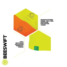 Beeswift Envirowear Saturn Yellow Hi-Vis T-Shirt Unisex Reflective Sustainable Circular Process Safety PPE Workwear - X-Large